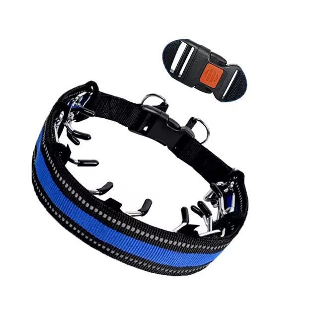 Dog Training Prong Collar with Quick Release Buckle & Nylon Cover