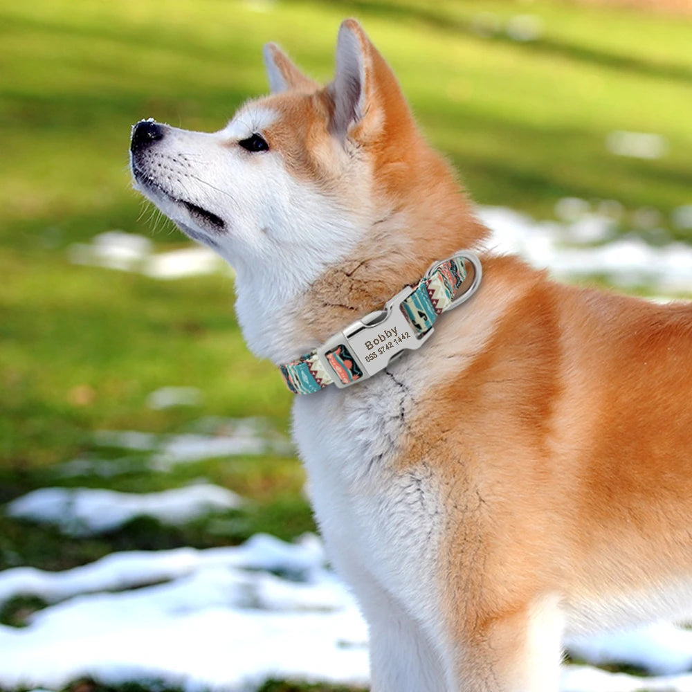 Nylon Personalised Printed Dog Collar
