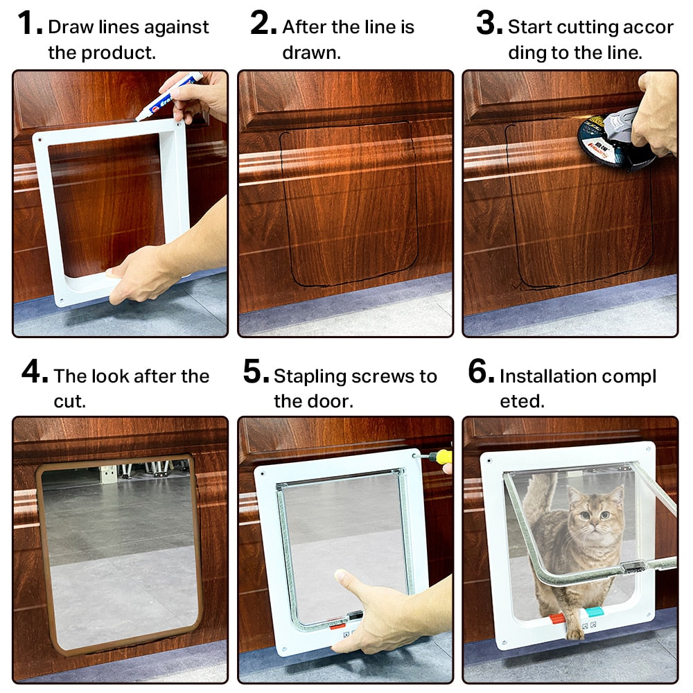 Pet Door with Security Lock (Size and Colour Options)