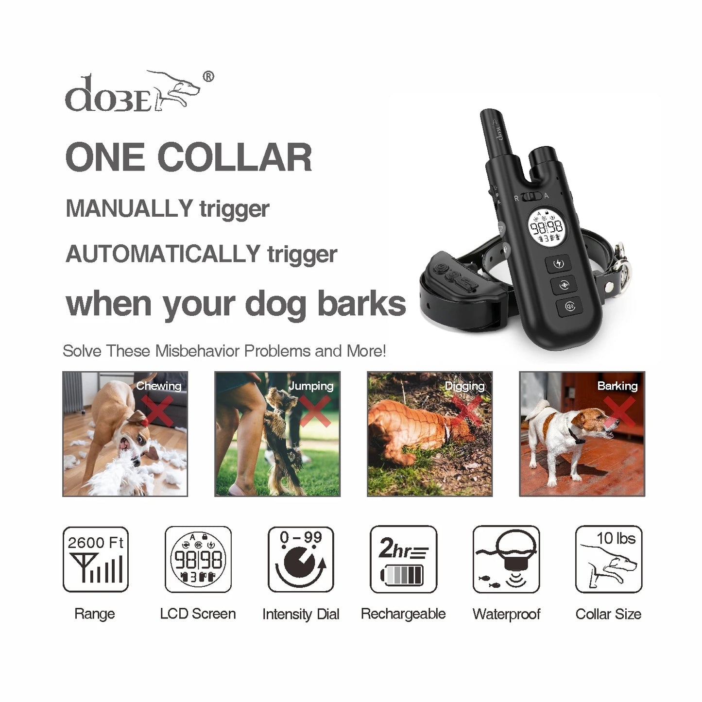 2-in-1 Dog Shock Collar 