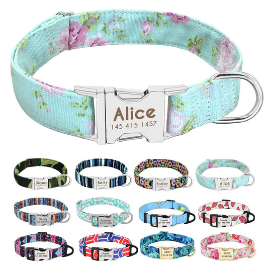 Nylon Personalised Printed Dog Collar