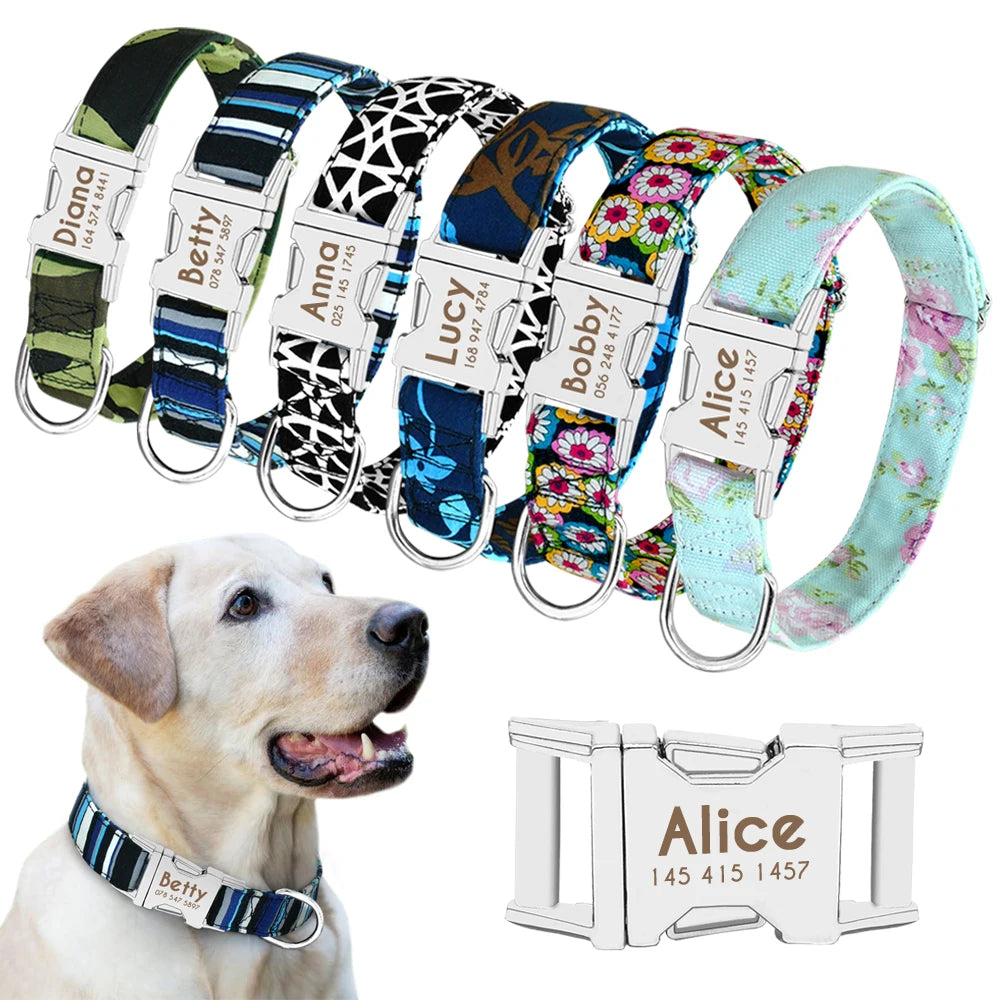 Nylon Personalised Printed Dog Collar