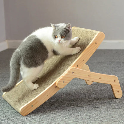 3-in-1 Wooden Frame Cat Scratcher and Lounge Bed