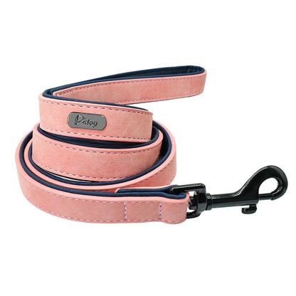 Premium 4ft Soft Leather Dog Leash with Padded Handle