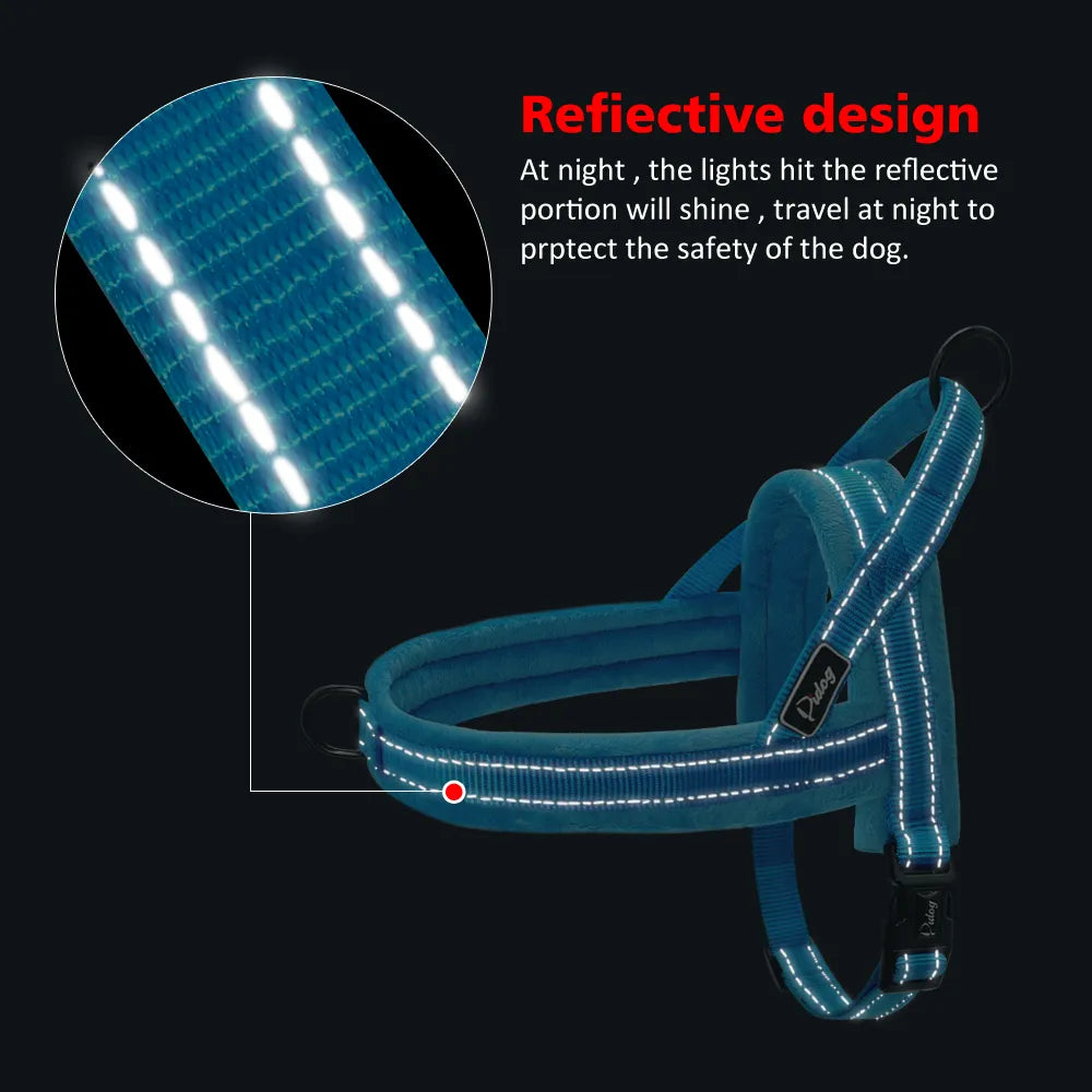 Reflective No-Pull Dog Harness with Plush Padding for All Sizes