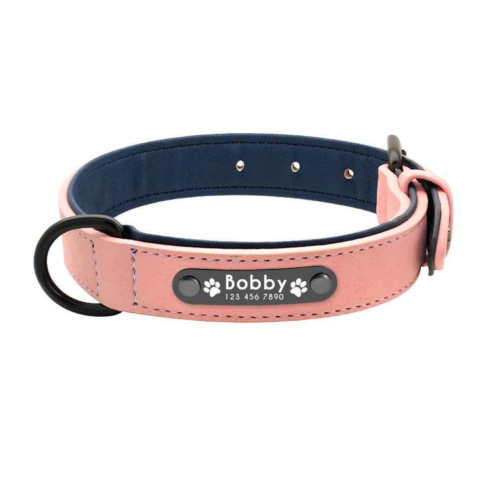 Soft Leather Personalised Dog Collar