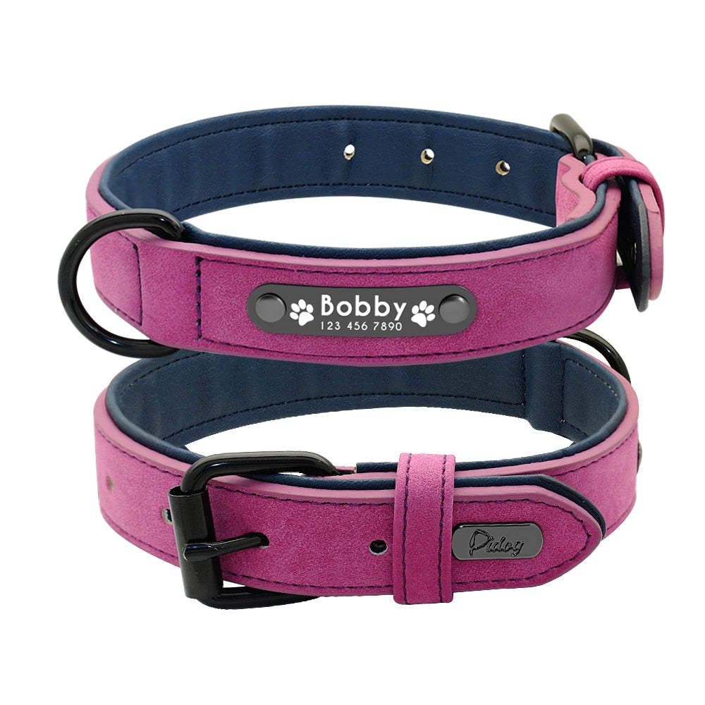 Soft Leather Personalised Dog Collar