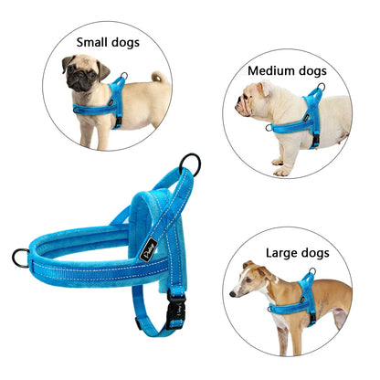 Reflective No-Pull Dog Harness with Plush Padding for All Sizes