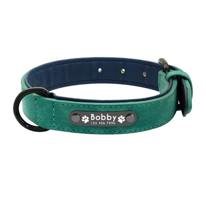 Soft Leather Personalised Dog Collar