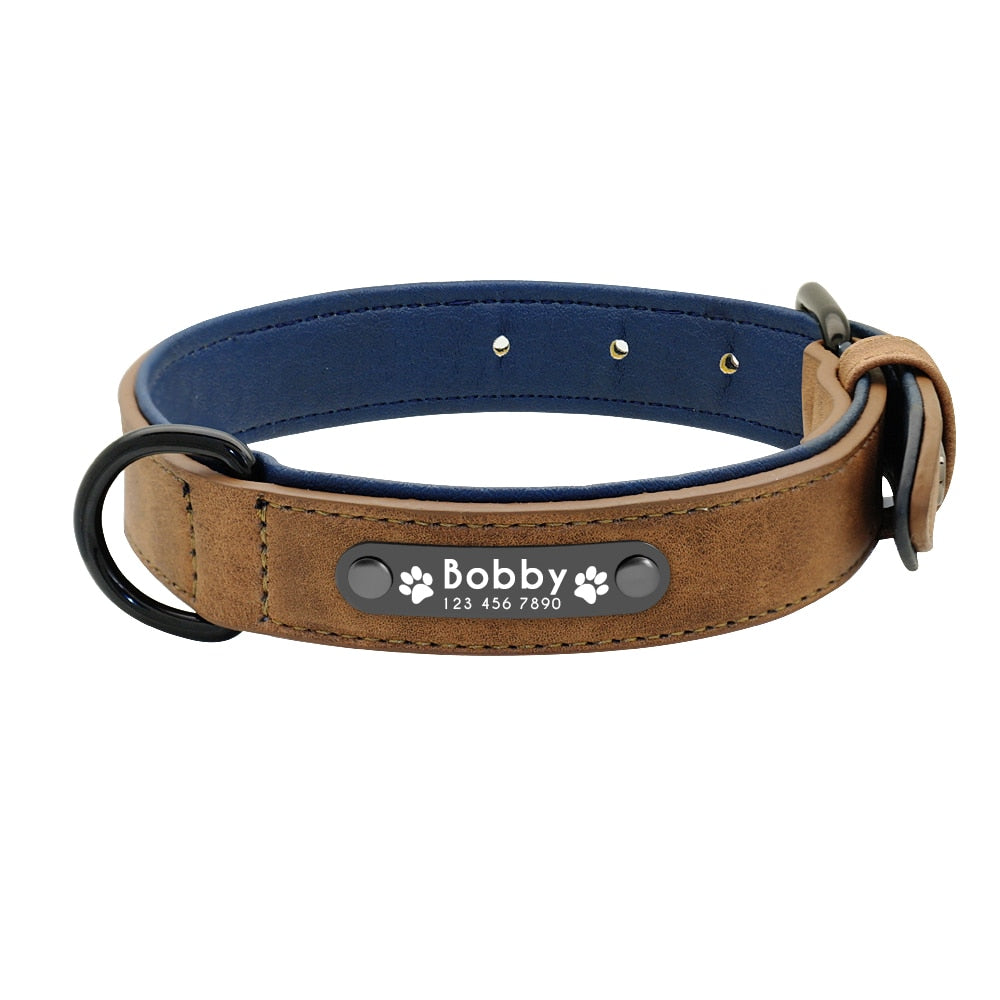 Soft Leather Personalised Dog Collar