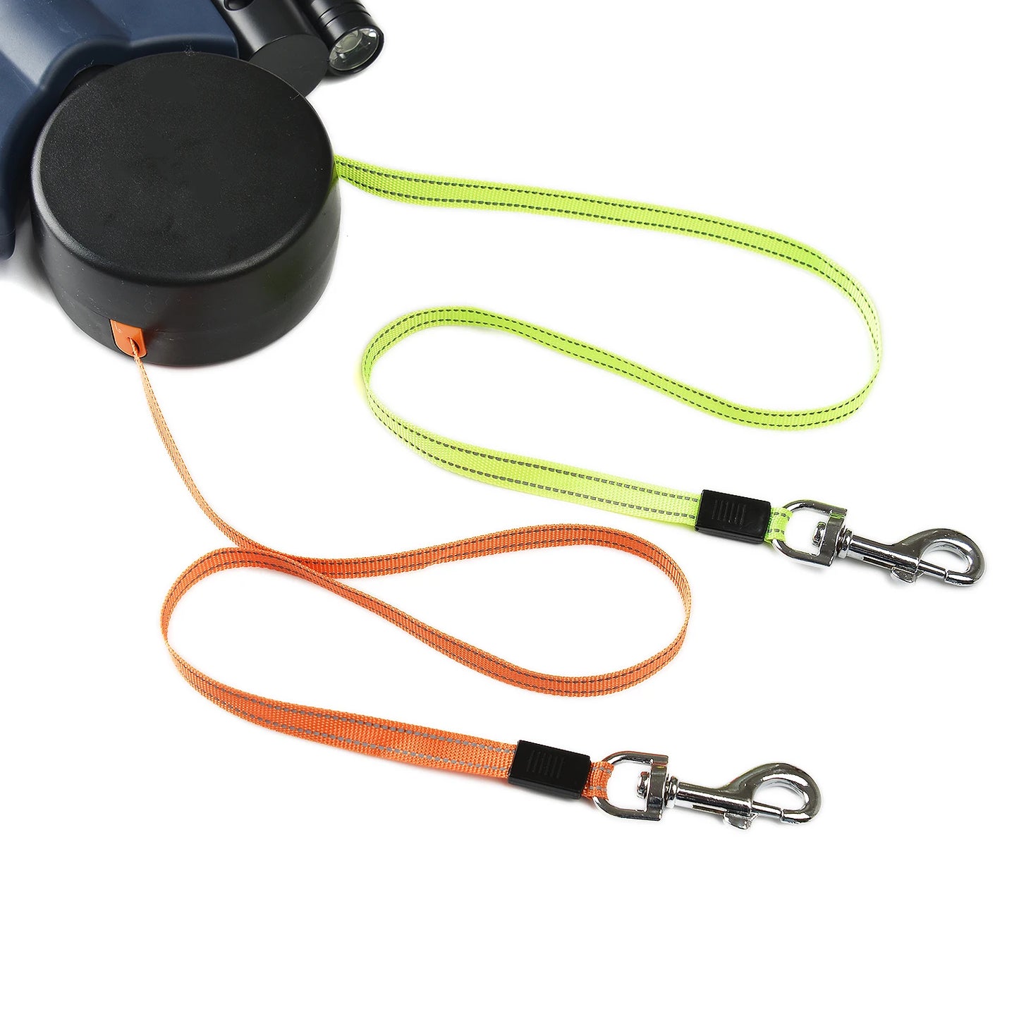 3m Dual Retractable Reflective Dog Leash with torchlight for Small Dogs