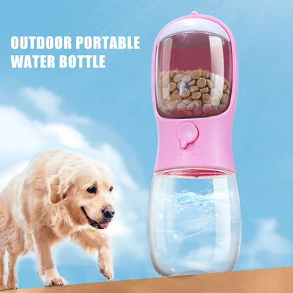 2-in-1 Portable Pet Travel Water Bottle and Food Container