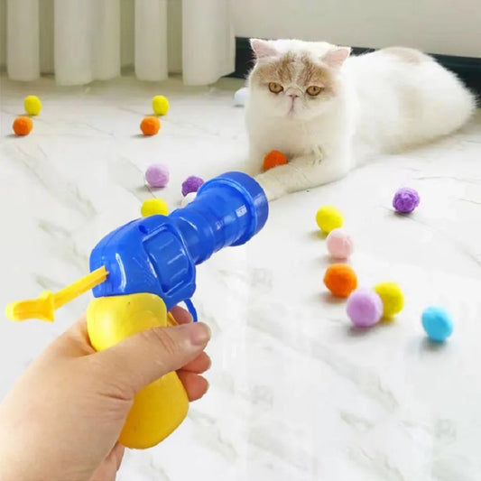 Cat Plush Ball Launcher Toy