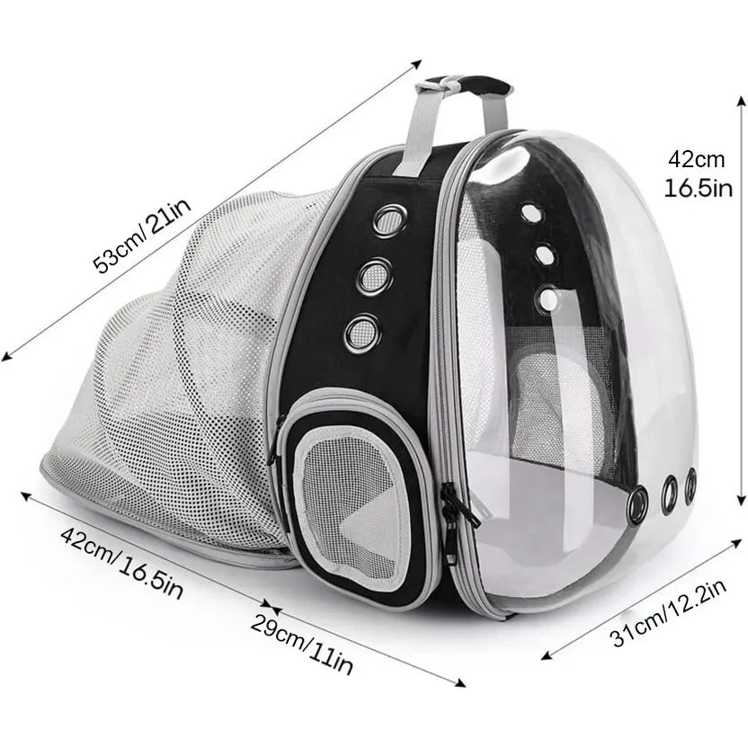 Expandable and Transparent Cat Carrier Backpack for Comfortable Travel