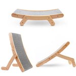 3-in-1 Wooden Frame Cat Scratcher and Lounge Bed