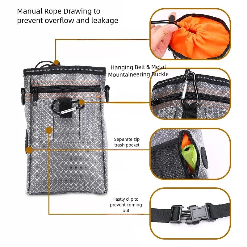 Pet Training Waist Bag with Multi-functional Dog Bowl