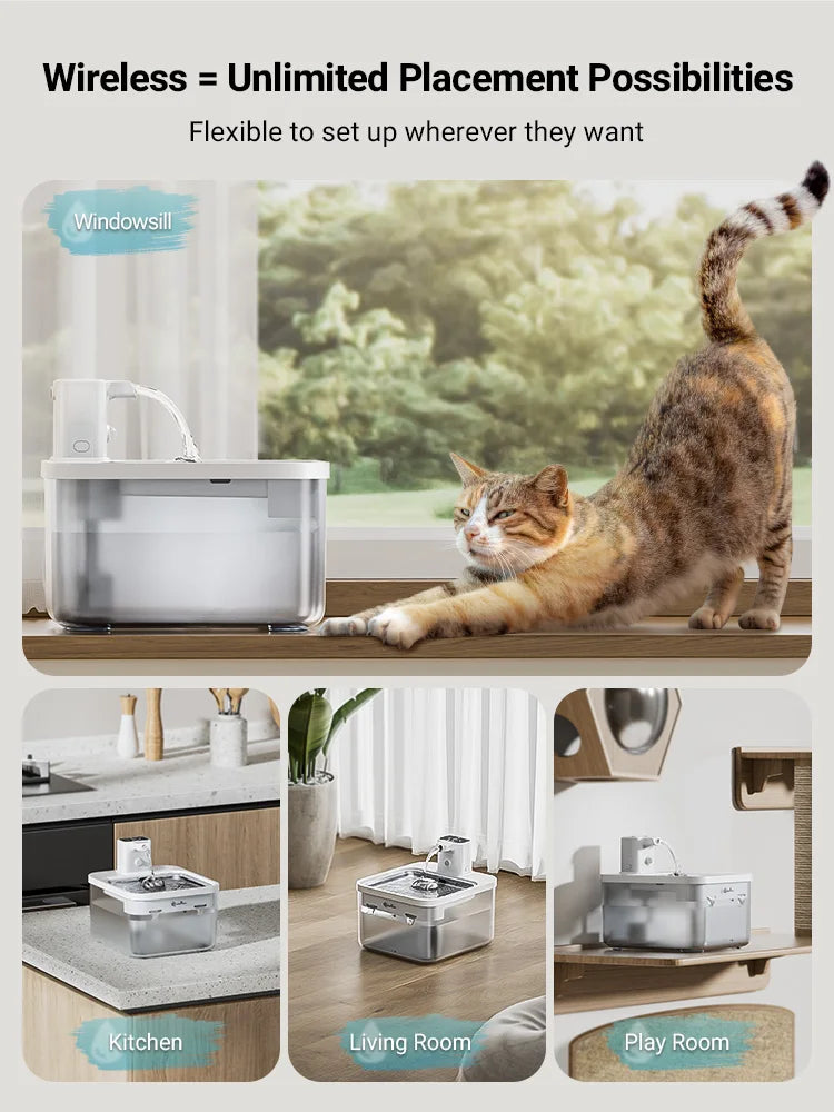 2.5L Automatic Stainless Steel Cat Water Fountain