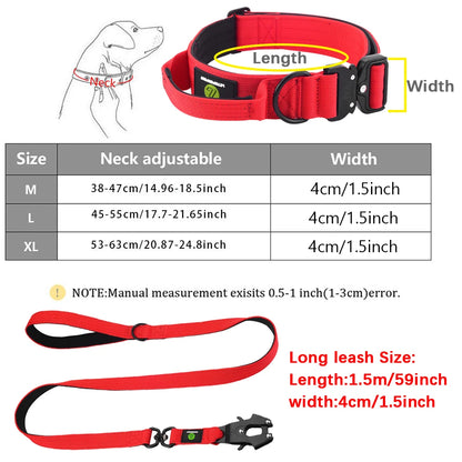 Quick Release Military Traffic Dog Leash with Heavy Duty Nylon Collar