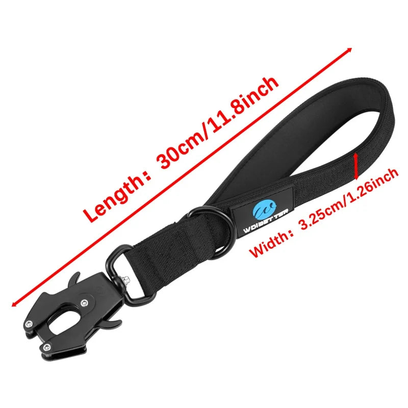 Nylon Military Style Short Leash with Metal Buckle