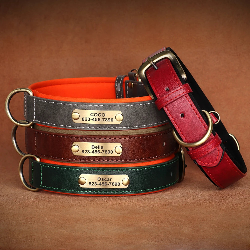 Personalised Dog Collar with PU Leather