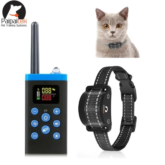 Cat Pet Training Device with Remote and Collar