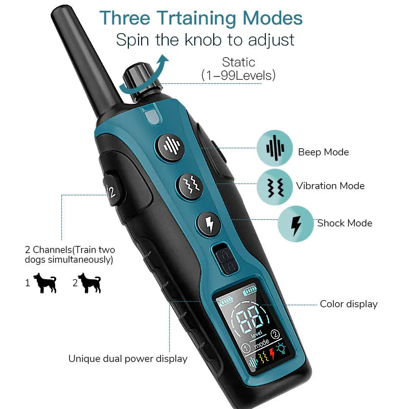 Advanced Dog Training Collar with Flashlight and Triple Training Modes