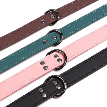 Durable Leather Dog Collar for Small, Medium, and Large Dogs