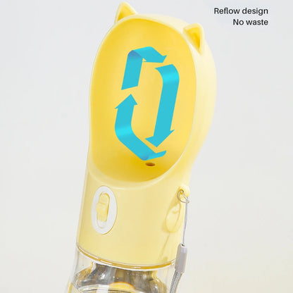 Portable Dog Water Bottle With Food Cup 