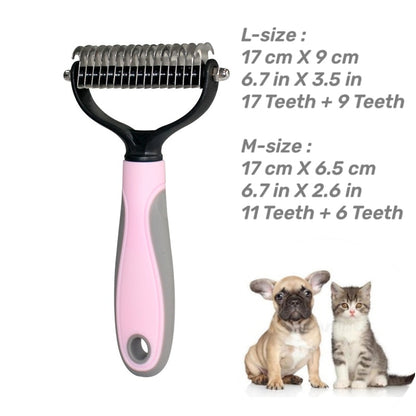 Professional 2-Sided Pet Deshedding Tool