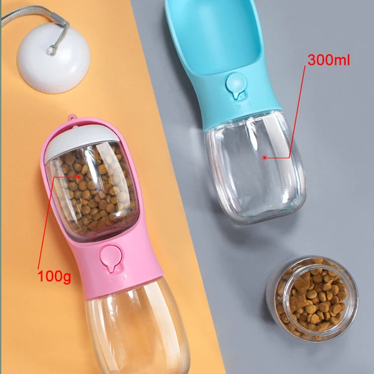 2-in-1 Portable Pet Travel Water Bottle and Food Container