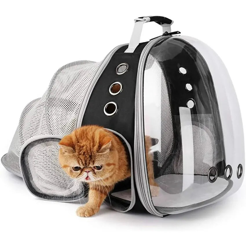 Expandable and Transparent Cat Carrier Backpack for Comfortable Travel