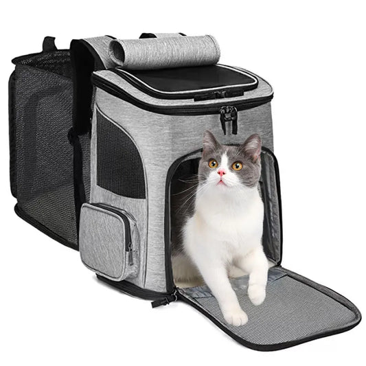 Expandable and Portable Pet Backpack for Cats and Small Dogs