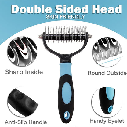 Professional 2-Sided Pet Deshedding Tool