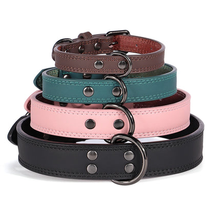 Adjustable PU Soft Leather Dog Collar