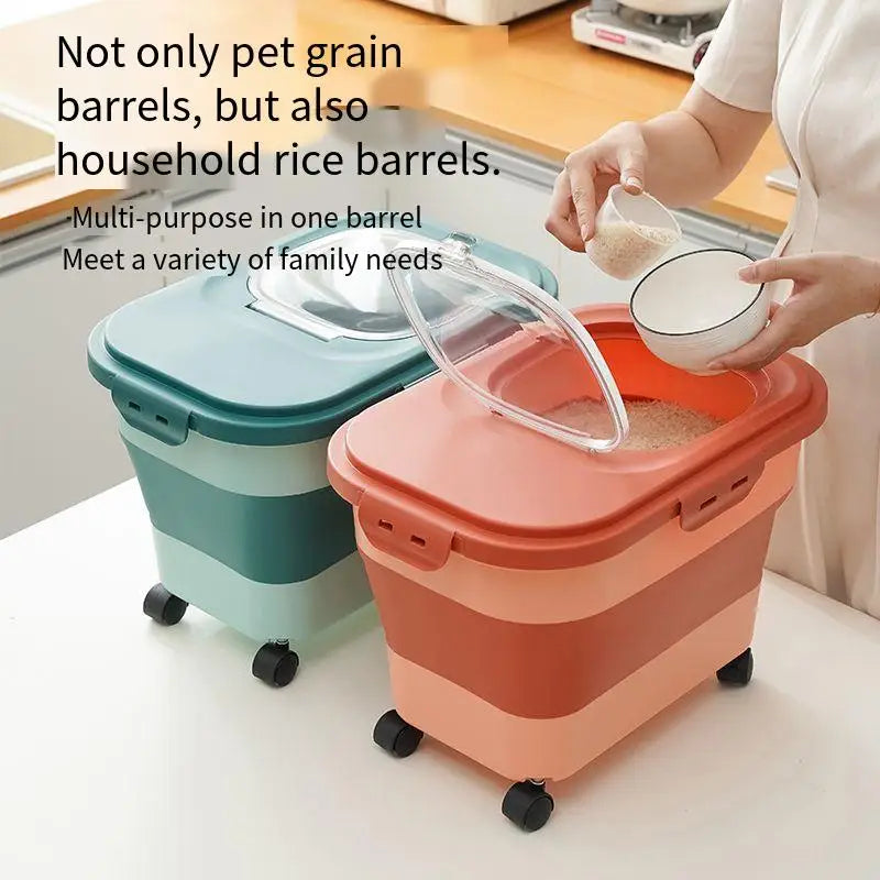 Collapsible Pet Food Storage Container