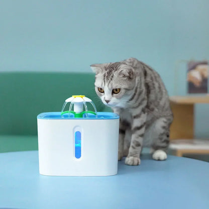 Automatic Pet Water Fountain with LED Indicator and Triple-Flow System