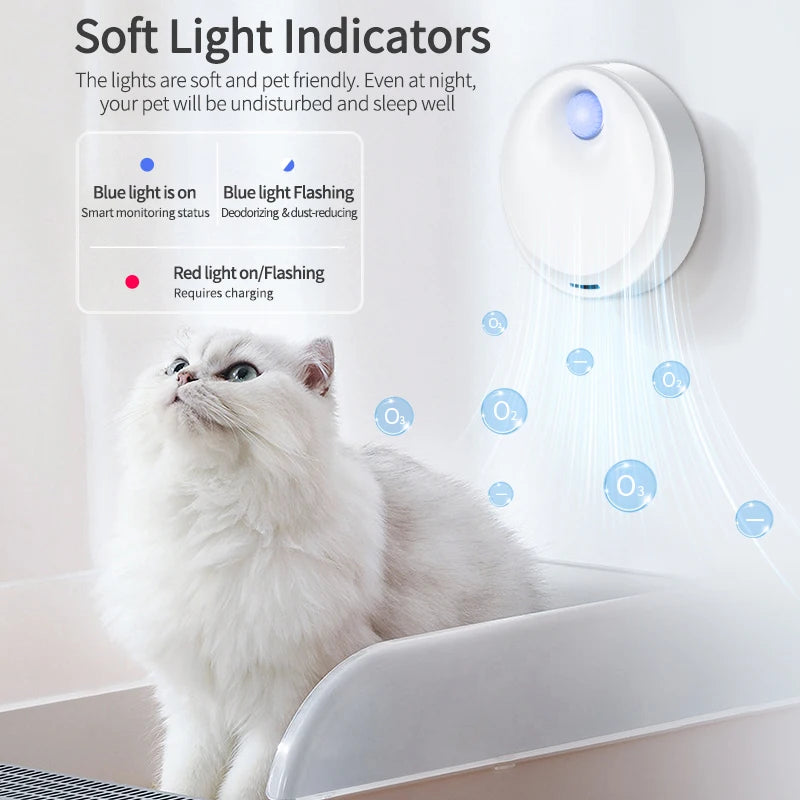 Cat Litter Box Deodorizer with Automatic Pet Toilet Air Purification