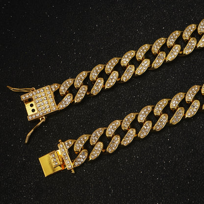 Rhinestone Chain Cuban Dog Collar