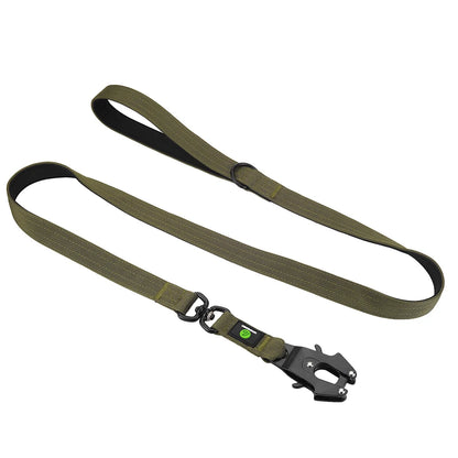 Quick Release Military Traffic Dog Leash with Heavy Duty Nylon Collar