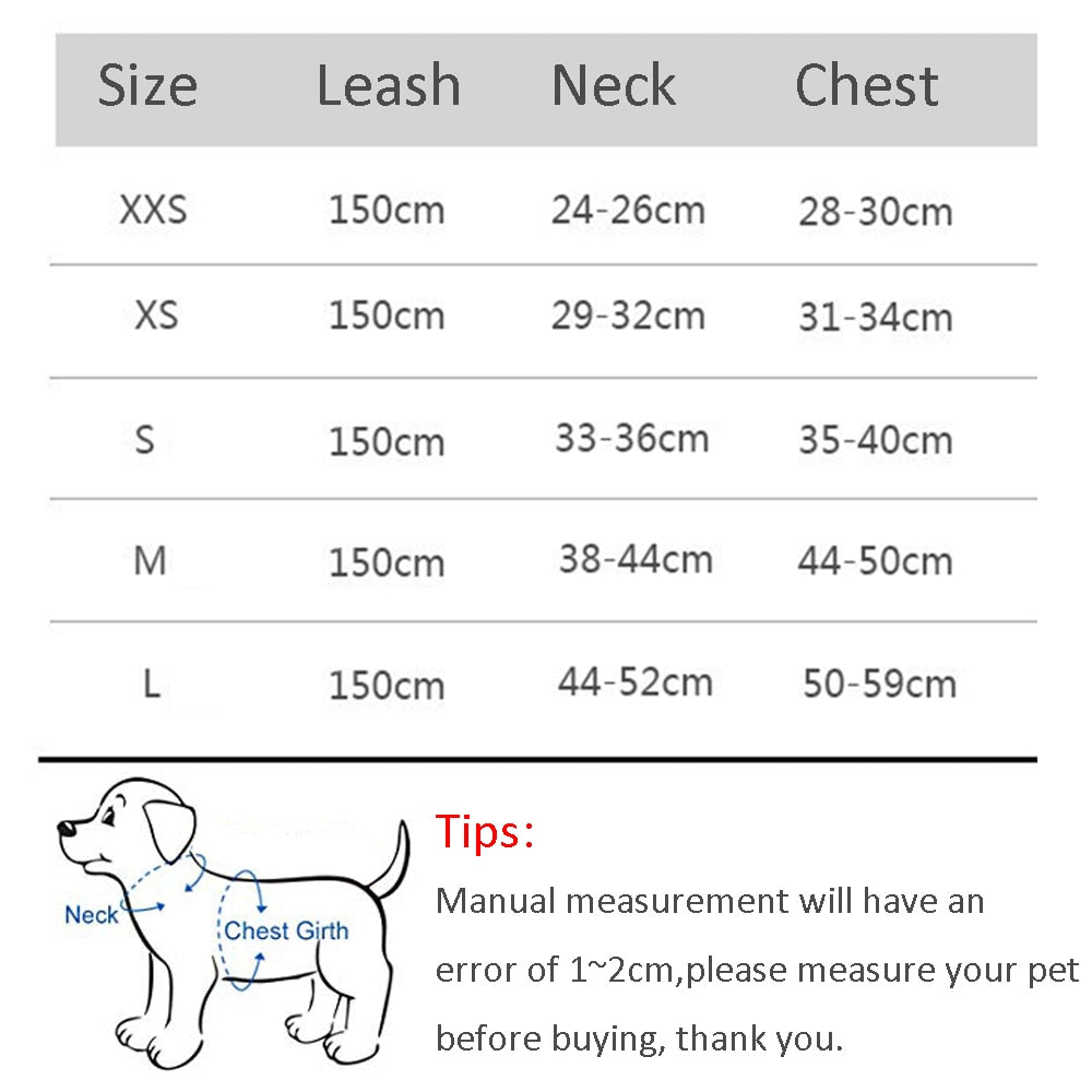 Adjustable Dog Harness and Leash Set for Pets