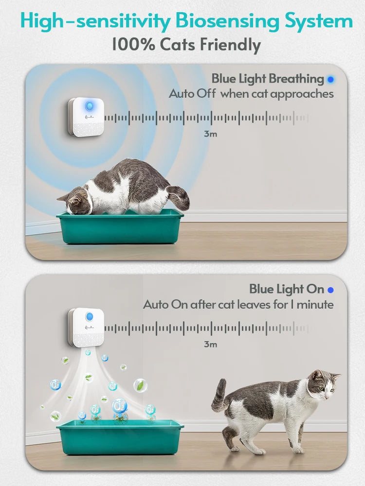 4000mAh Smart Cat Odour Purifier for Cat Litter Boxes and Dog Toilets