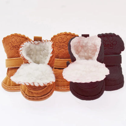 4Pcs Set of Winter Dog Shoes for Comfort and Warmth