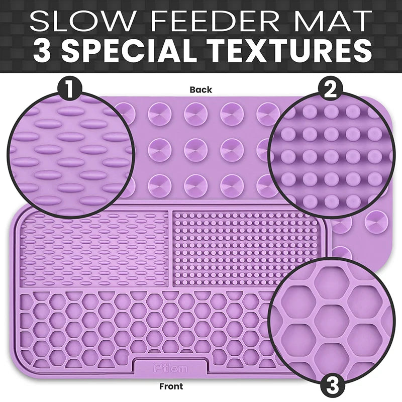 Pet Feeding Mat: Slow Eating Silicone Mat for Cats and Dogs