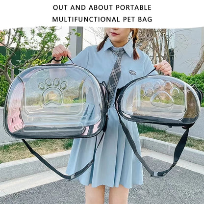 Pet Shoulder Bag: Transparent and Breathable Cat Carrier