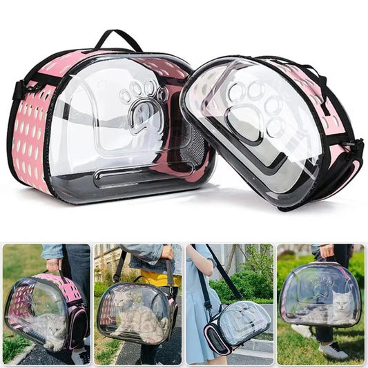 Pet Shoulder Bag: Transparent and Breathable Cat Carrier