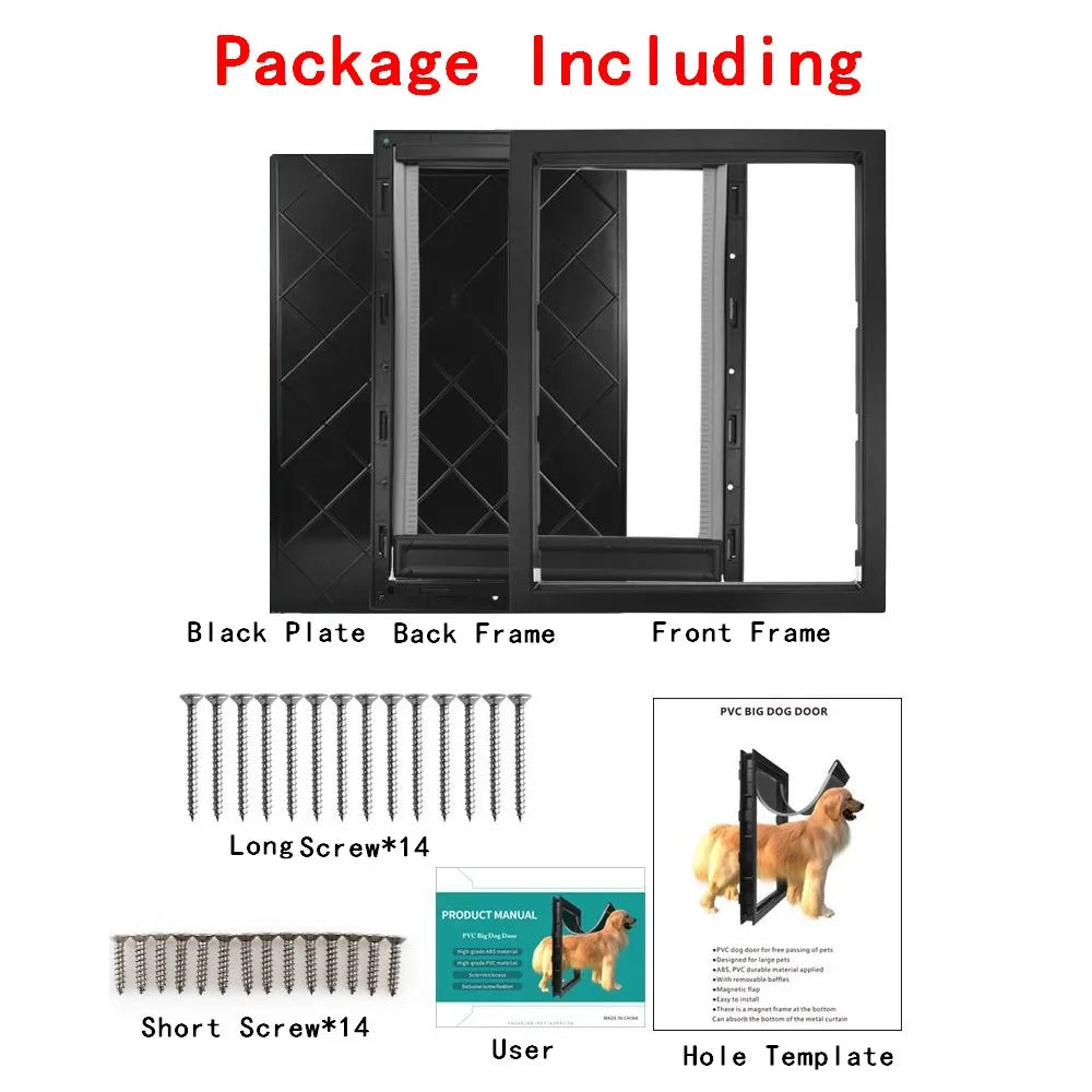 Large Pet Door with PVC Magnetic Closing Mechanism