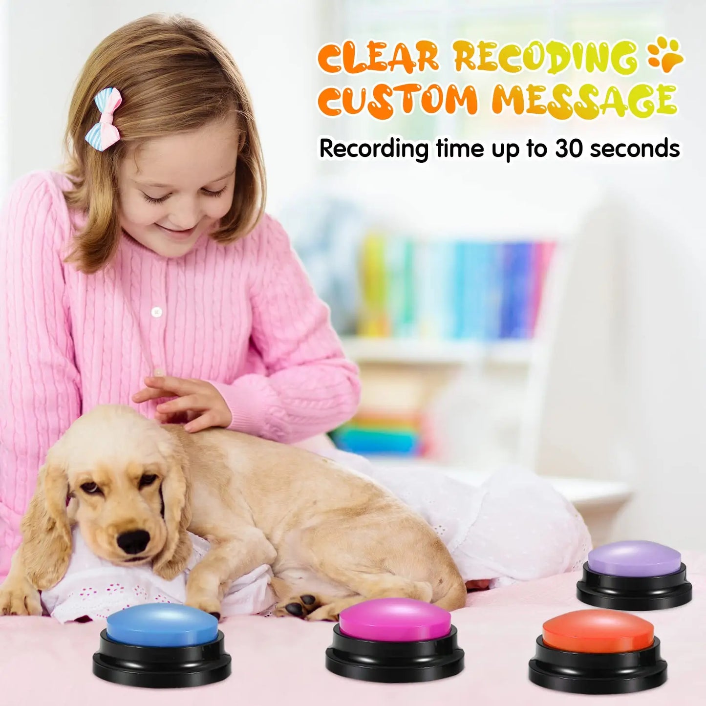 Recordable Voice Communication Buttons Toy for Pets