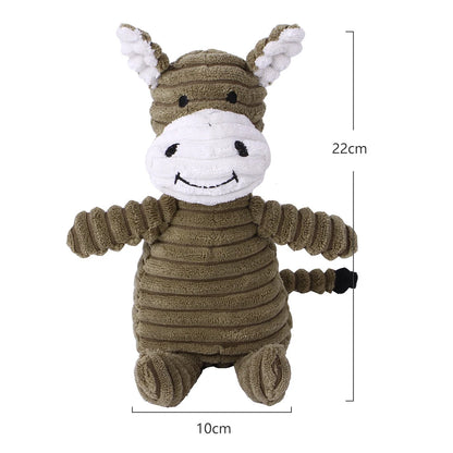 Plush Dog Toy - Animal-Shaped, Bite-Resistant Squeaky Toy