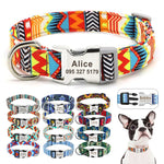 Adjustable Nylon Dog Collar with Personalised Engraving