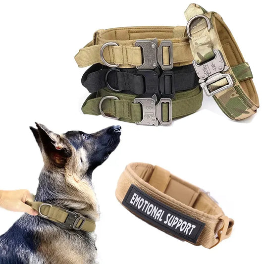 Tactical Military-Grade Dog Collar for Police and Service Dogs